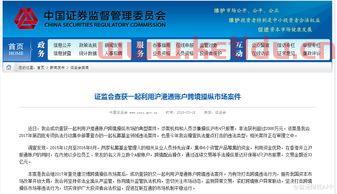查获跨境操纵市场